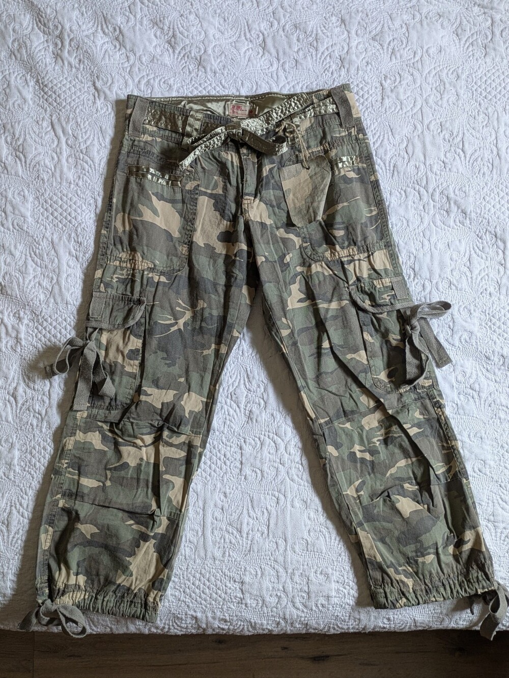 Women’s Camo Cargo Capris - Olive Camouflage